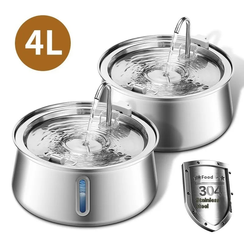 Pet 4L Water Drop Large Capacity With Window Stainless Steel Water Dispenser
